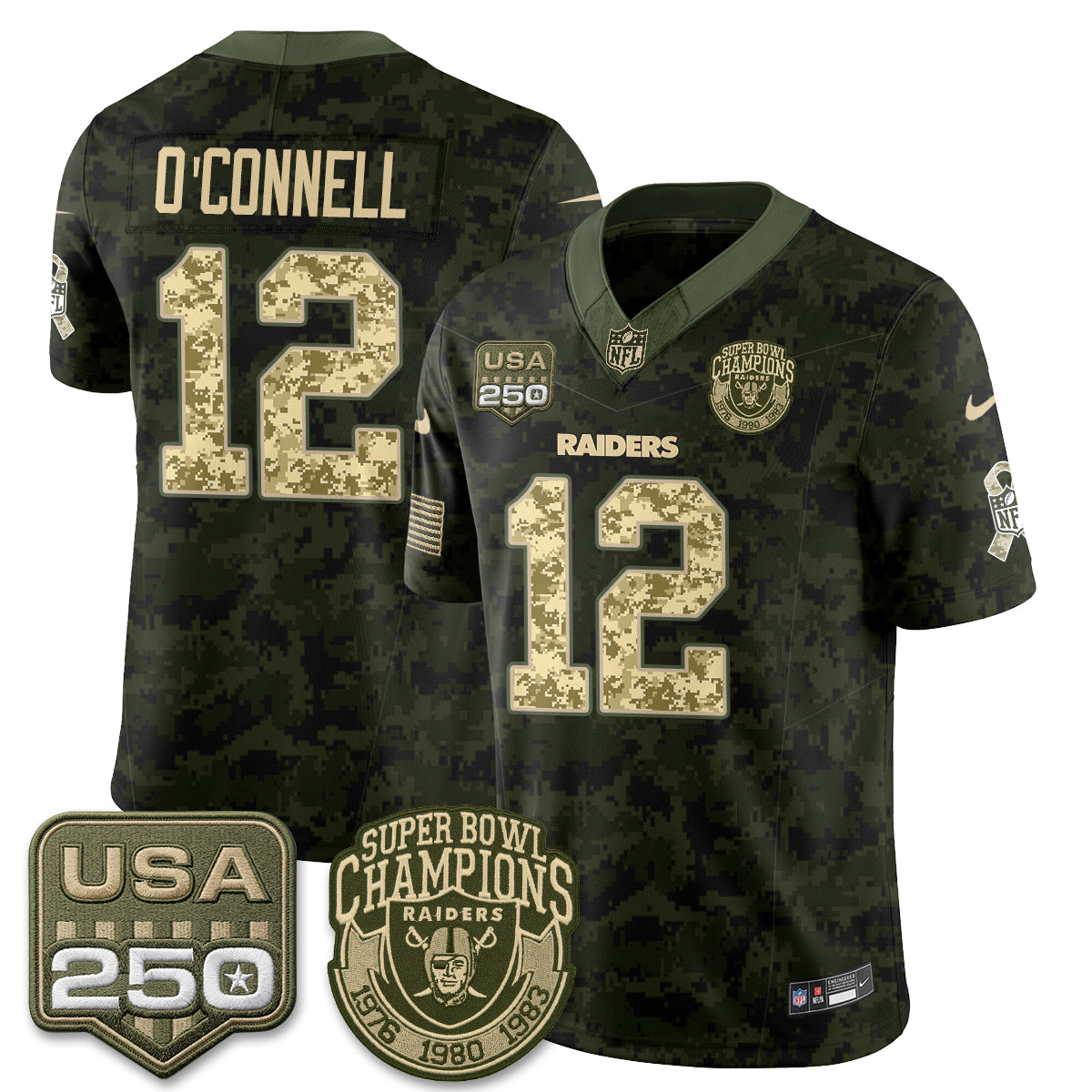 Las Vegas Raiders 2026 Salute to Service Edition Vapor Jersey - Stitched