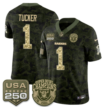 Las Vegas Raiders 2026 Salute to Service Edition Vapor Jersey - Stitched