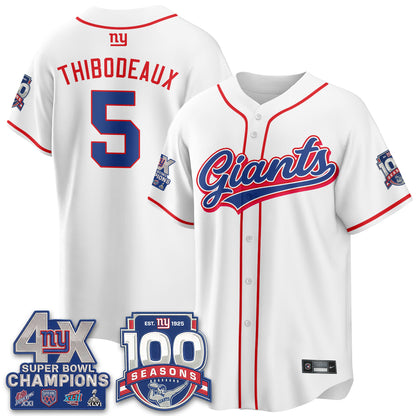 NYG 4X Champs & 100 Anniversary Vapor Baseball Jersey - Stitched