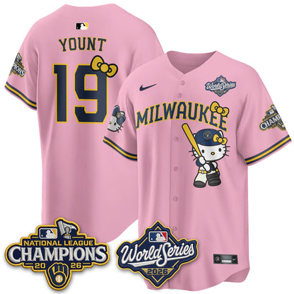 Milwaukee Brewers 2026 NL Champions x Meow KT Vapor Jersey - Stitched