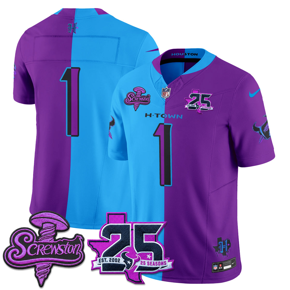 HOU DJ Screw Split Vapor Jersey - Stitched