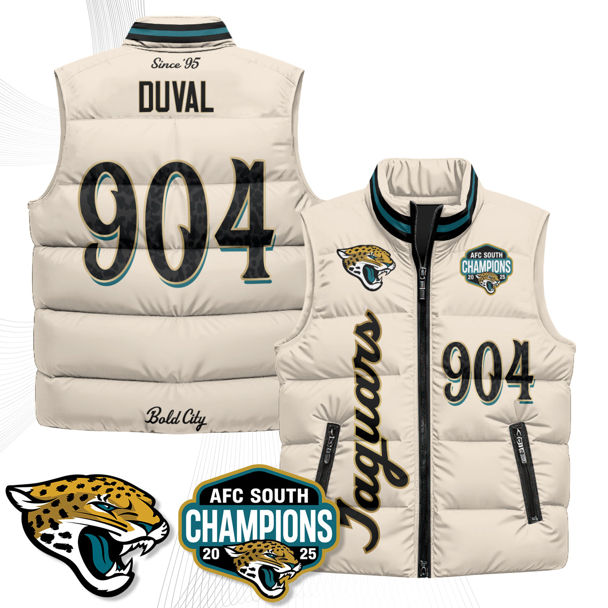 Jacksonville Jaguars 2026 Rivalries Puffer Vest - Printed
