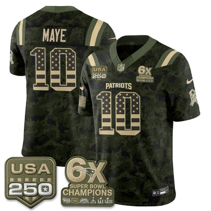 New England Patriots 2026 Salute to Service Edition Vapor Jersey - Stitched