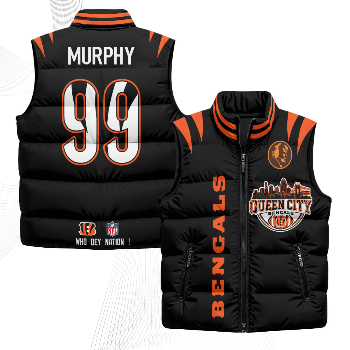 CIN John Madden Patch Puffer Vest - Printed
