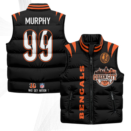 CIN John Madden Patch Puffer Vest - Printed