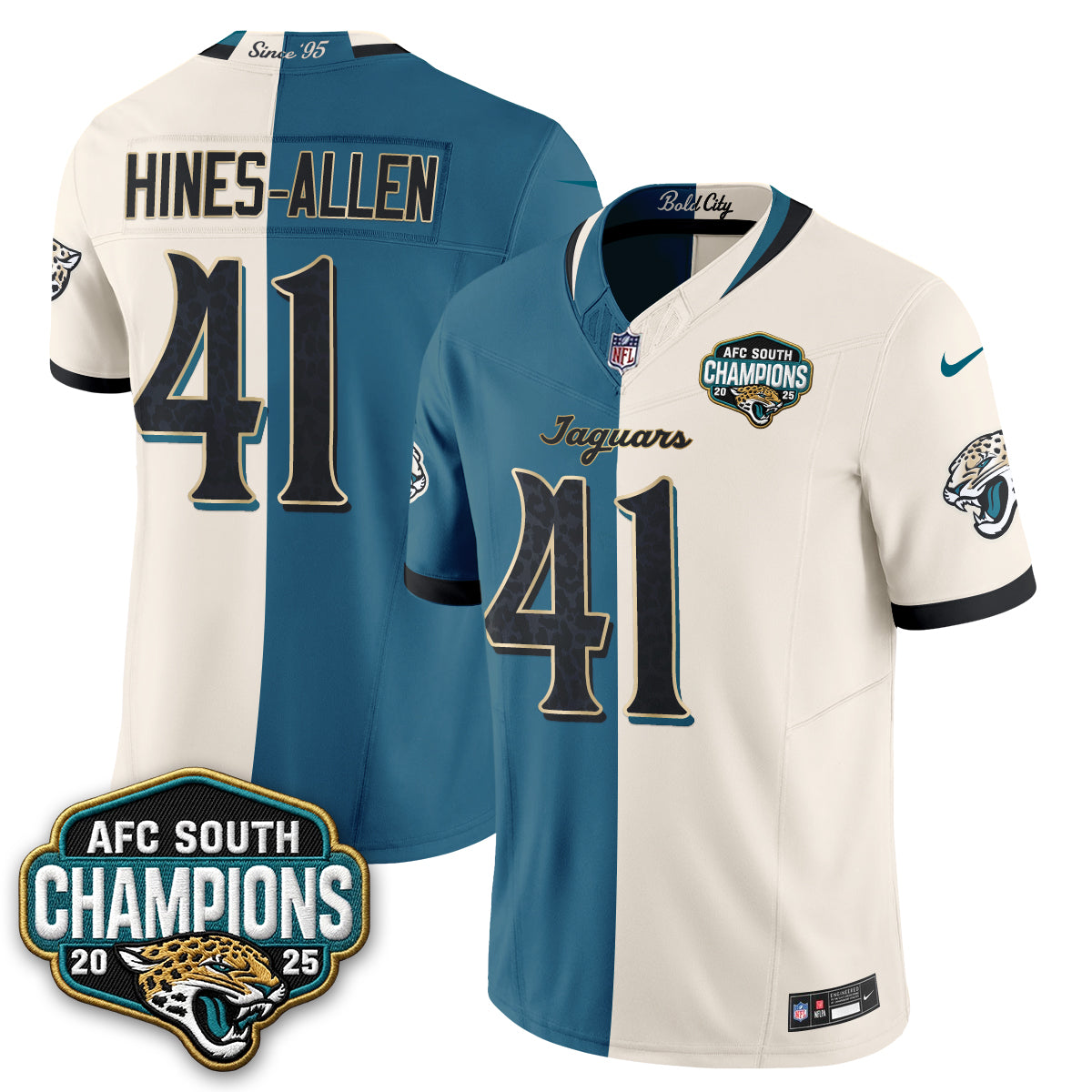 Jacksonville Jaguars 2026 Rivalries Split Vapor Jersey - Stitched