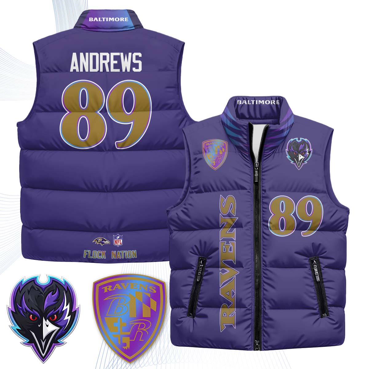 BAL "The Flock" Puffer Vest - Printed (V2)