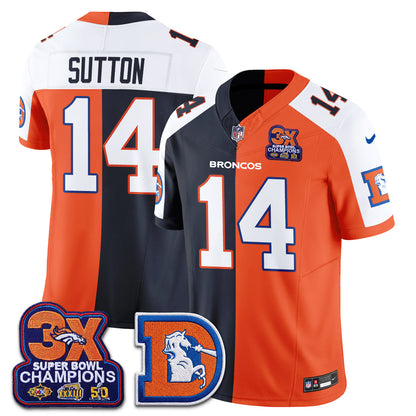 Denver Broncos Throwback Split Vapor Jersey - Stitched