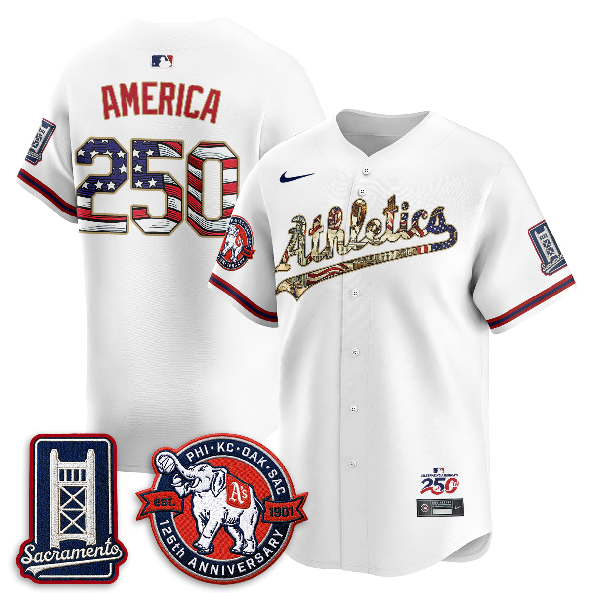 OAK  2026 Independence Day USA Vapor Jersey - Stitched