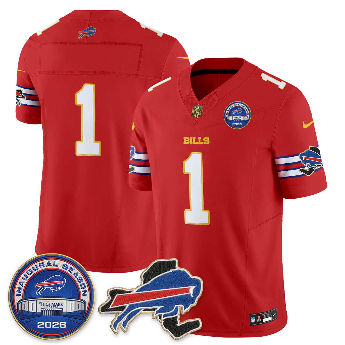 BUF 2026 Royal Gold Trim Edition Vapor Jersey - Stitched