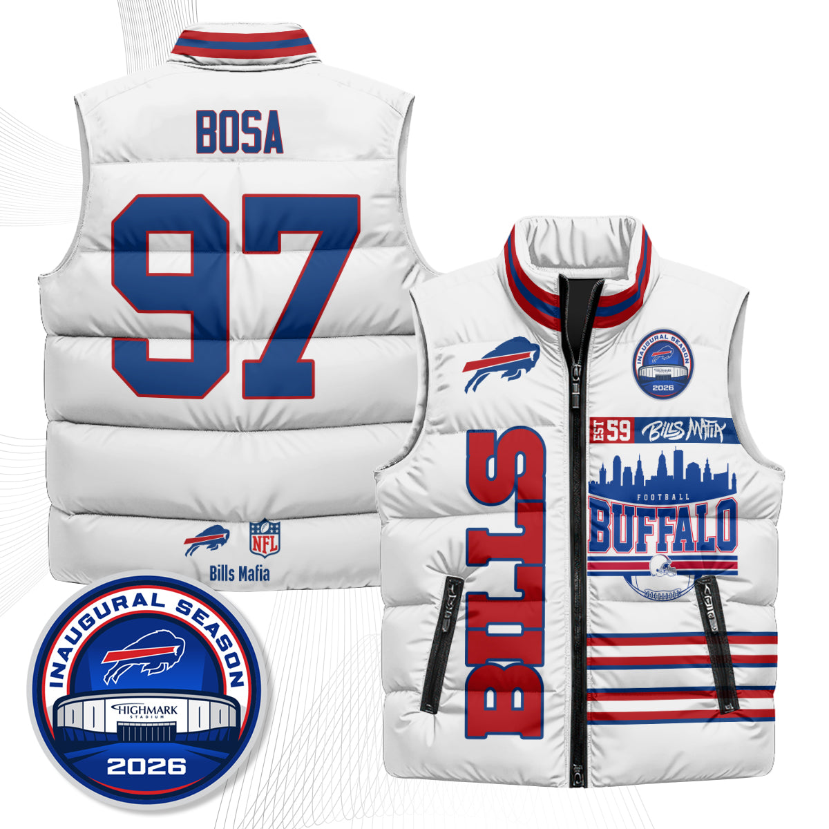 Buffalo Bills "Mafia" Edition Puffer Vest - Printed
