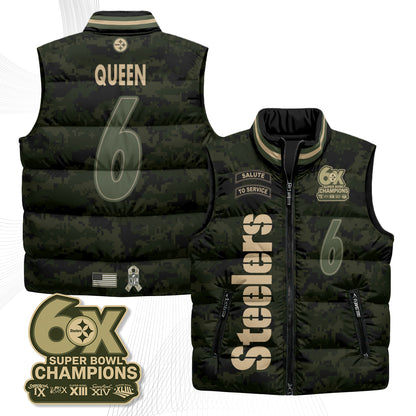 Pittsburgh Steelers 2026 Salute to Service Puffer Vest - Printed