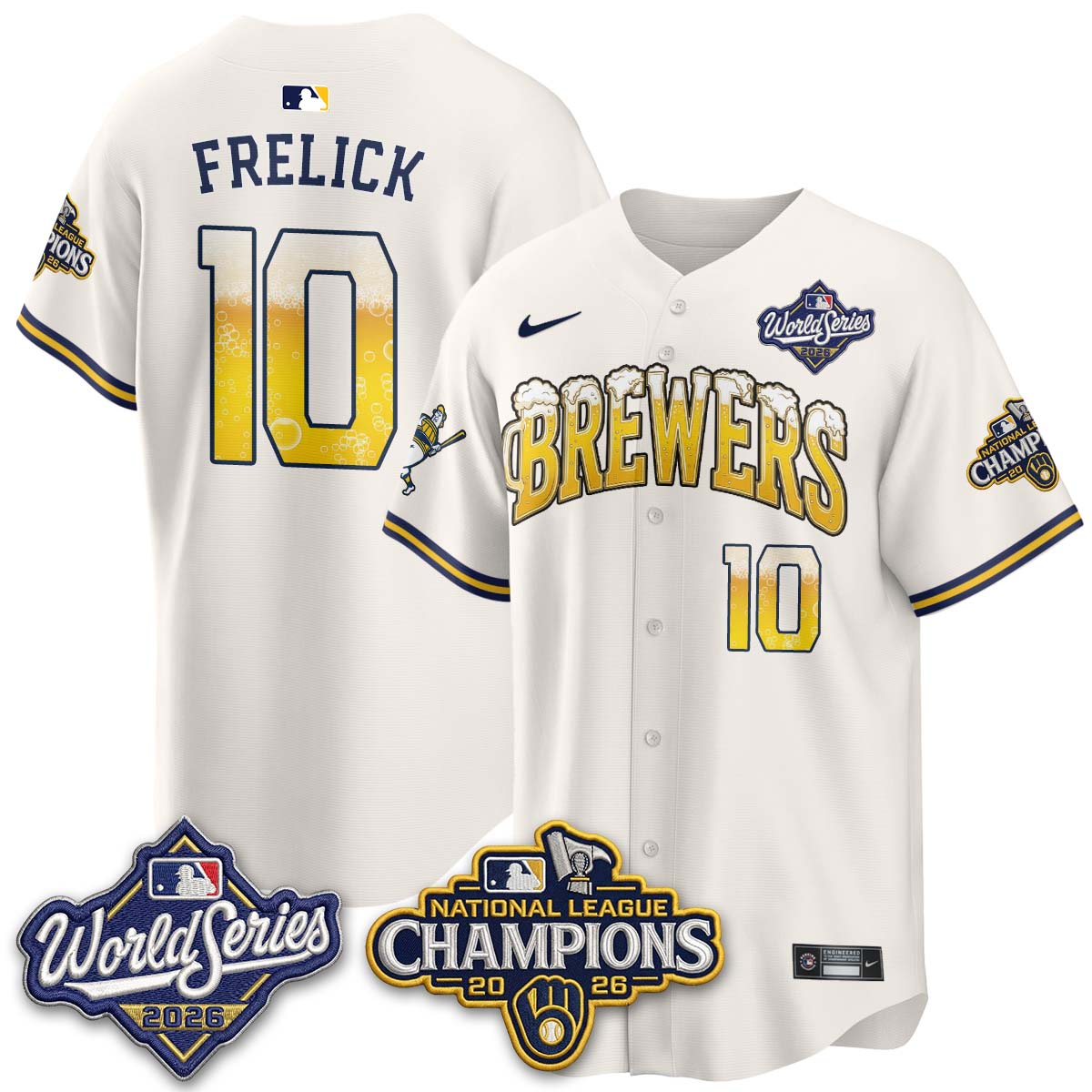 Milwaukee Brewers "Pitcher & Pint" 2026 NL Champions Vapor Jersey - Stitched