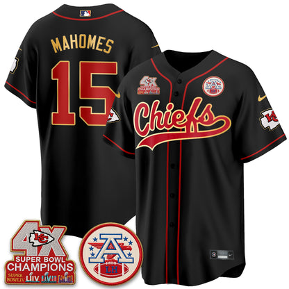 KC 4X Champs Gold Trim Edition Vapor Baseball Jersey - Stitched