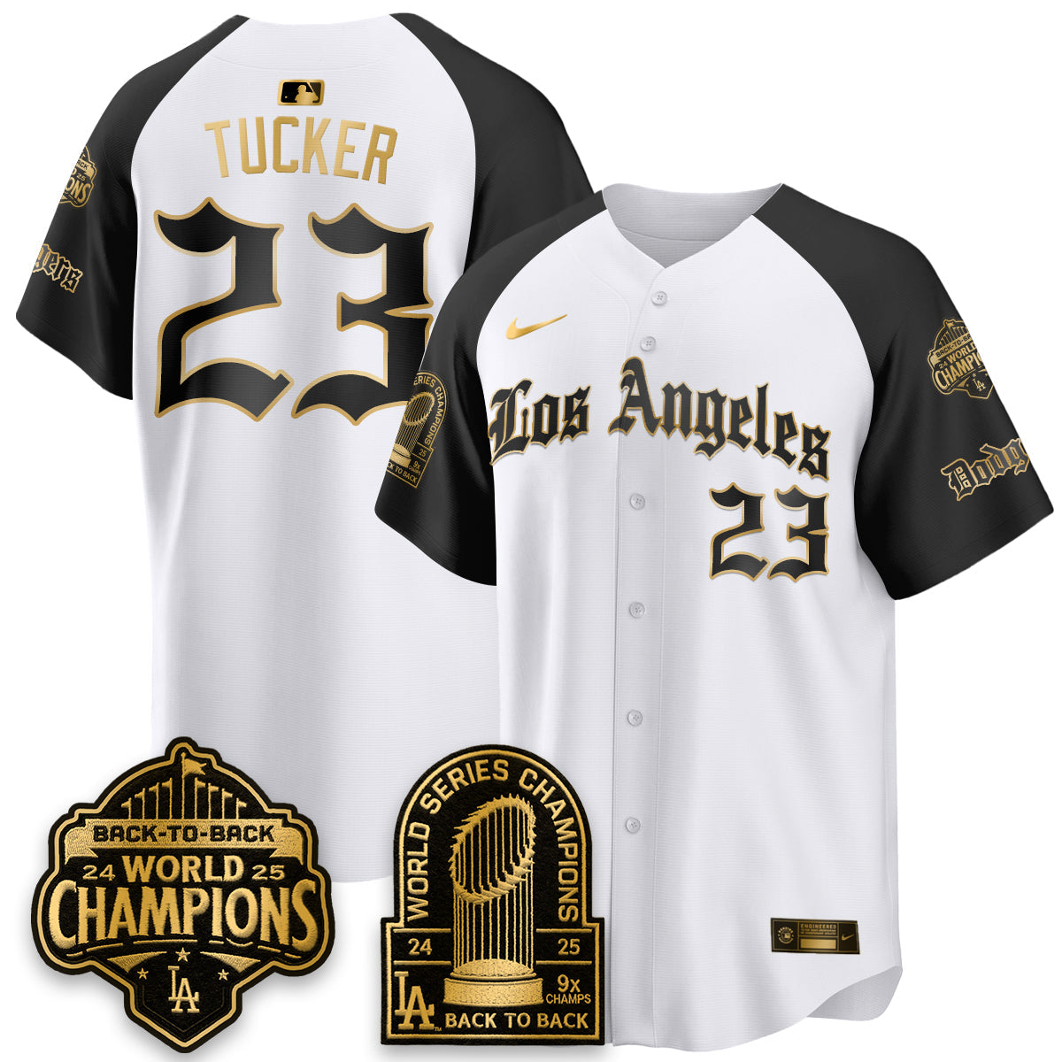 LAD WS Champions Back 2 Back Patch Vapor Premier Limited Gothic Gold Edition Jersey - All Stitched
