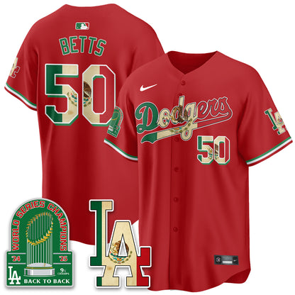 Los Angeles Dodgers Mexico Style Vapor Jersey- Stitched
