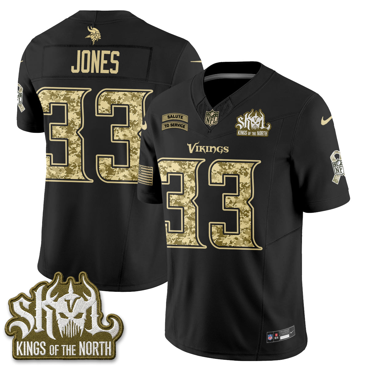 Minnesota Vikings 2026 Salute to Service V2 Vapor Jersey - Stitched