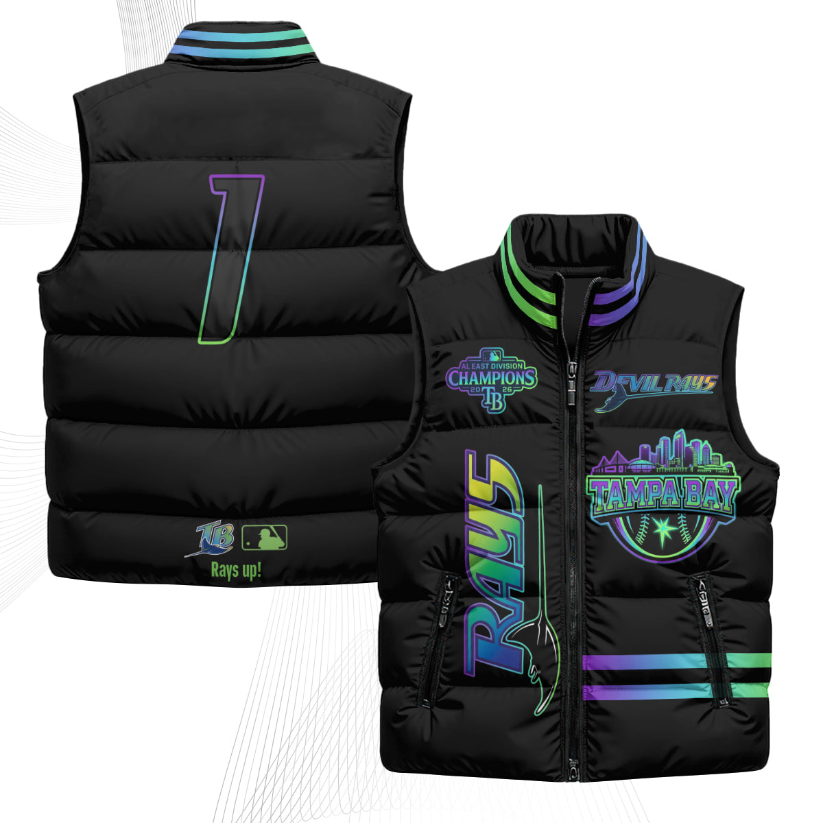 Tampa Bay Rays "Devil Rays" Puffer Vest - Printed