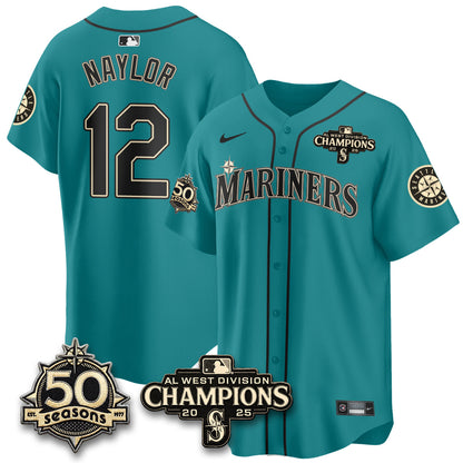 SEA Limited Throwback Cream Jersey - 50th Anniversary & AL West Division Champions - All Stitched