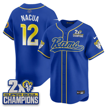LAR 2X Champs Fearsome White Baseball Vapor Jersey - Stitched