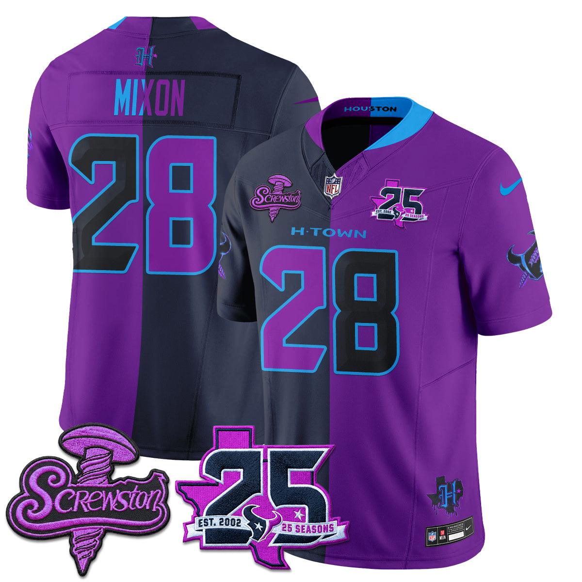 HOU DJ Screw Split Vapor Jersey - Stitched