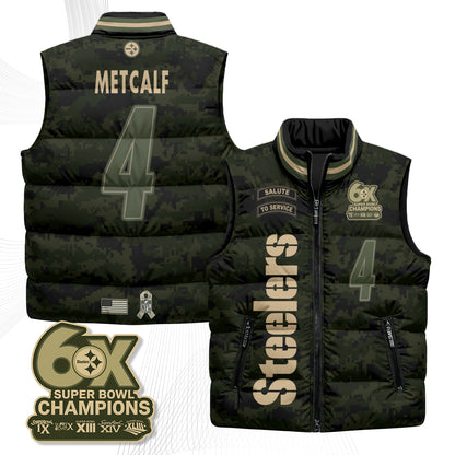 Pittsburgh Steelers 2026 Salute to Service Puffer Vest - Printed