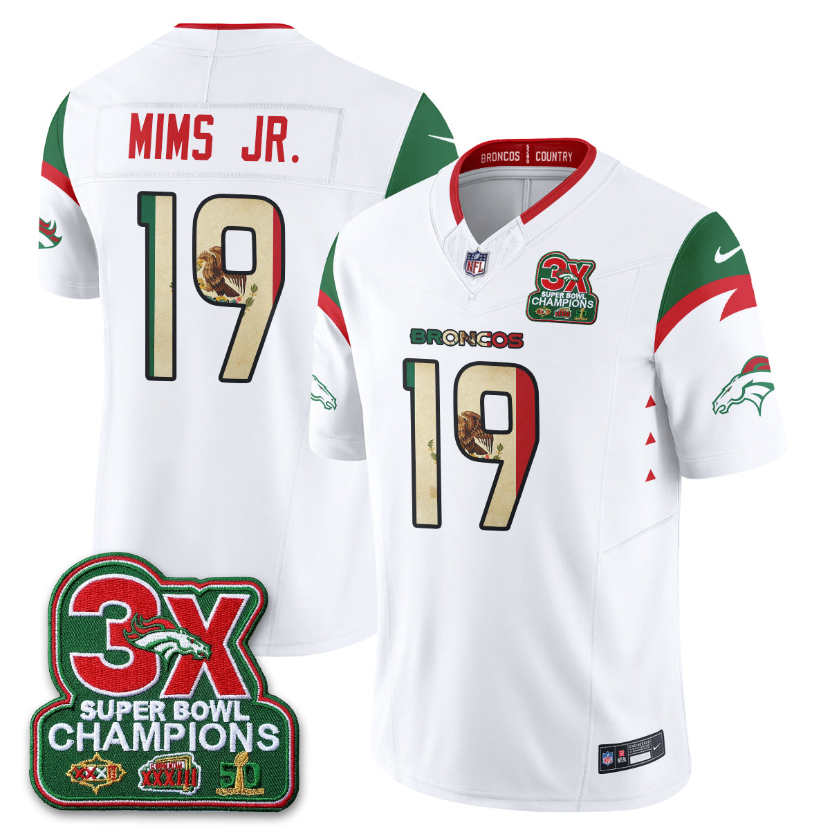 DEN 3X Champs Mexico Edition Vapor Jersey - Stitched