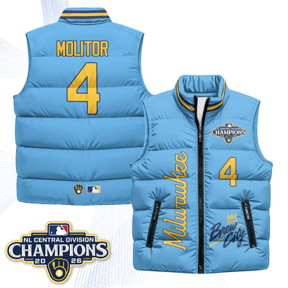 Milwaukee Brewers "Brew City" Puffer Vest V2 - Printed