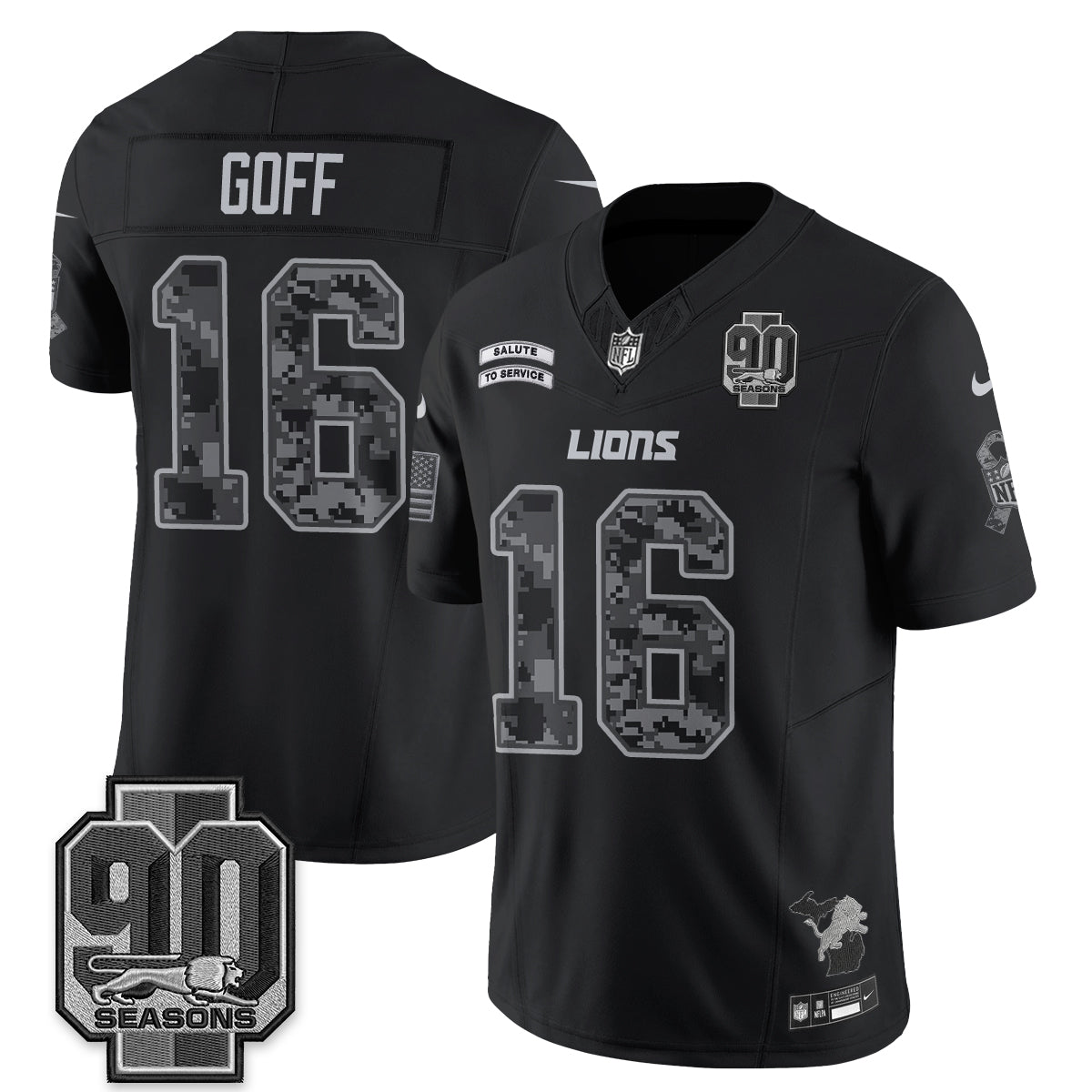 Detroit Lions 2026 Salute to Service Vapor Jersey V2- Stitched