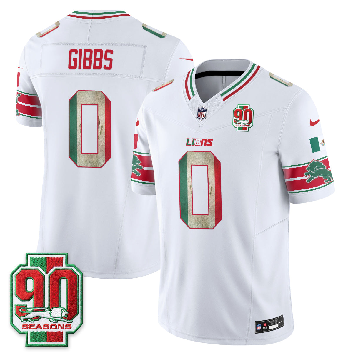 DET Mexico Edition Vapor Jersey - Stitched