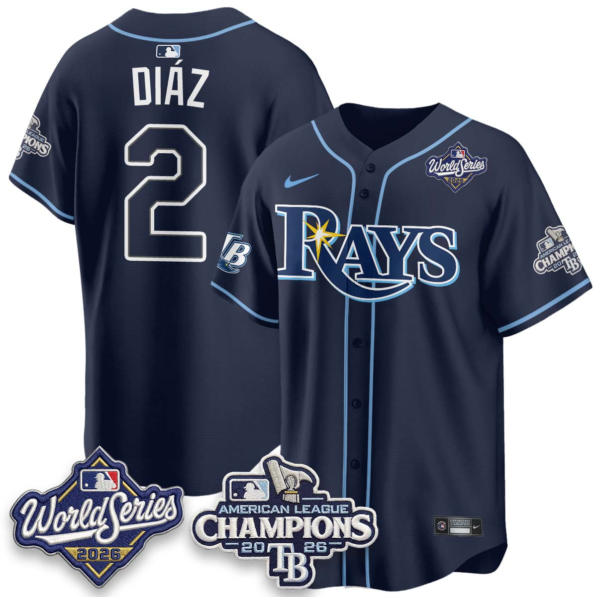 TB WS26 & AL Champions Throwback Jersey - Stitched