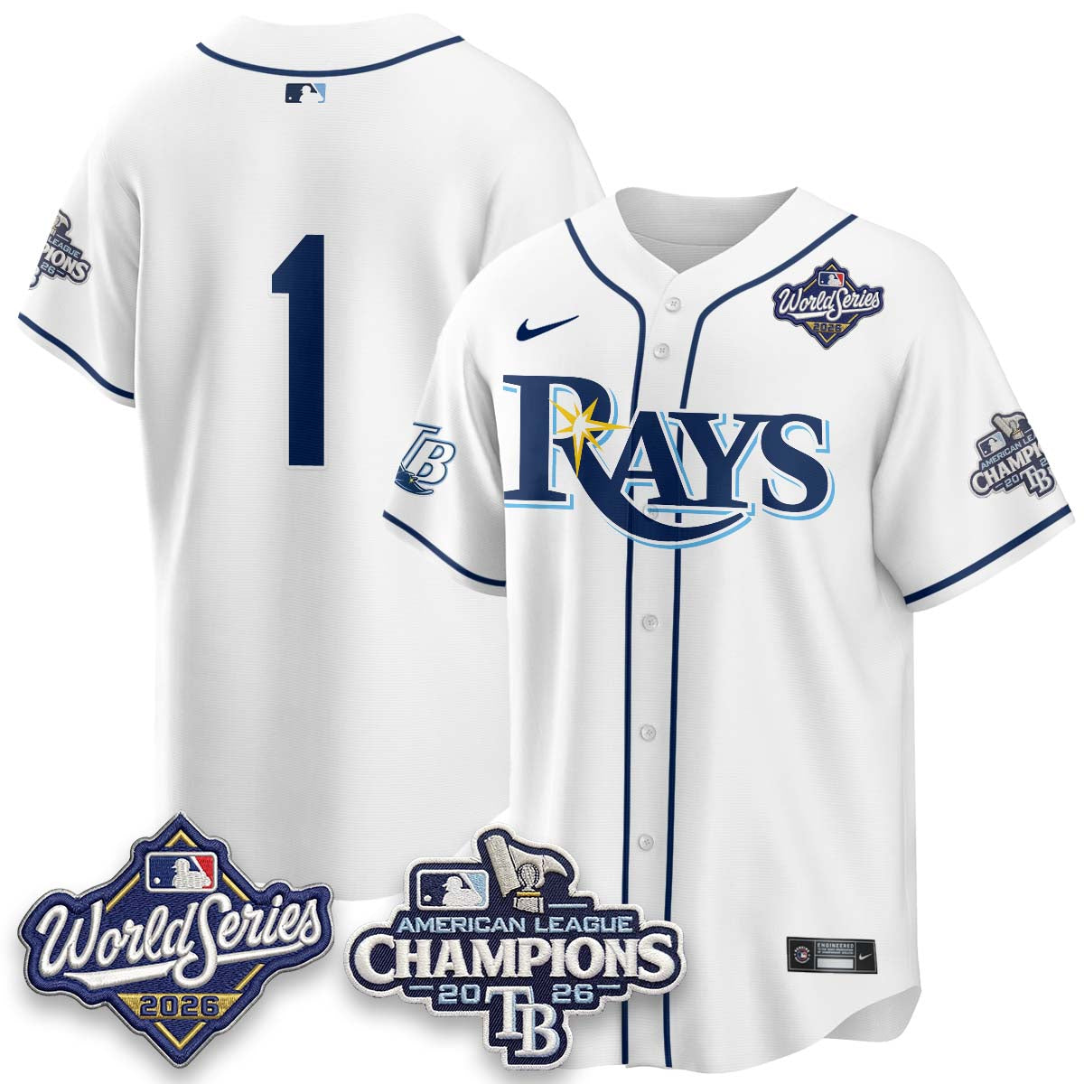 TB WS26 & AL Champions Throwback Jersey - Stitched