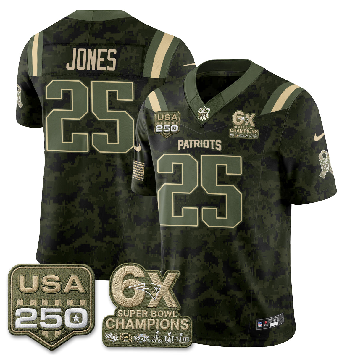 New England Patriots 2026 Salute to Service Edition Vapor Jersey - Stitched