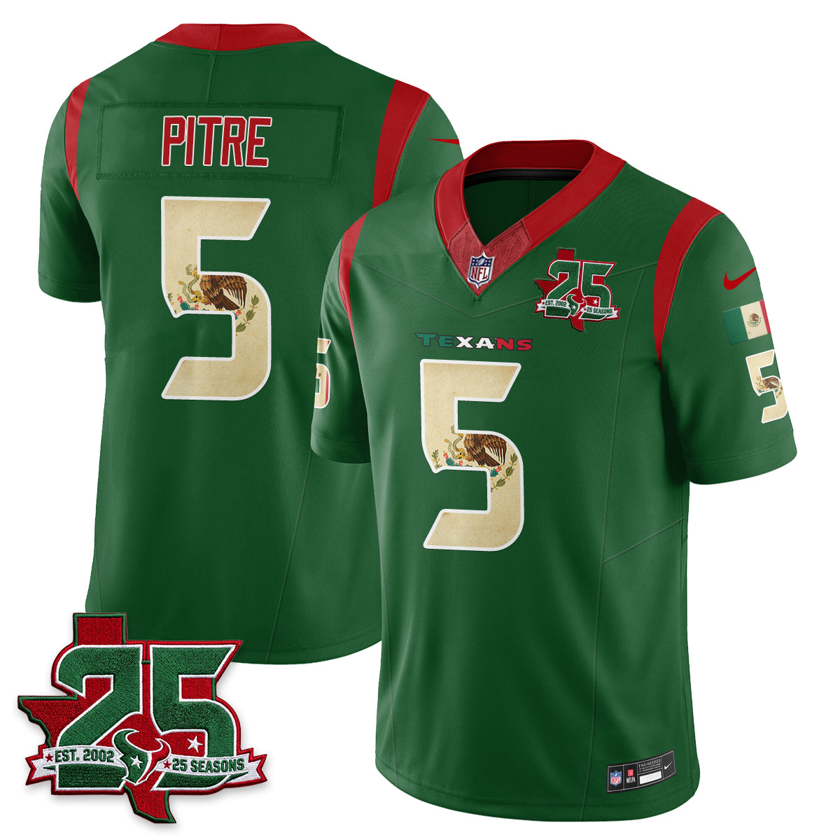 Houston Texans 25 Seasons Mexico Style Vapor Jersey - Stitched
