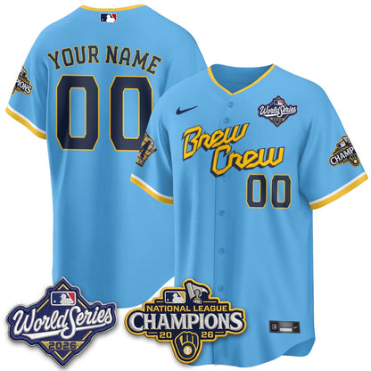 Milwaukee Brewers 2026 NL Champions Custom Vapor Jersey - Stitched