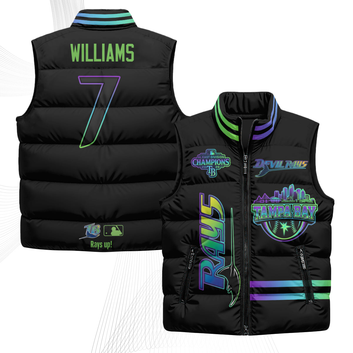 Tampa Bay Rays "Devil Rays" Puffer Vest - Printed