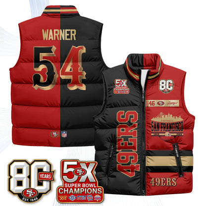 SF Faithful to The Bay Puffer Vest - Printed