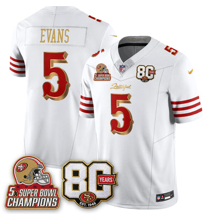 SF 80 Years & 5X Champs Rivalries Vapor Jersey - Stitched