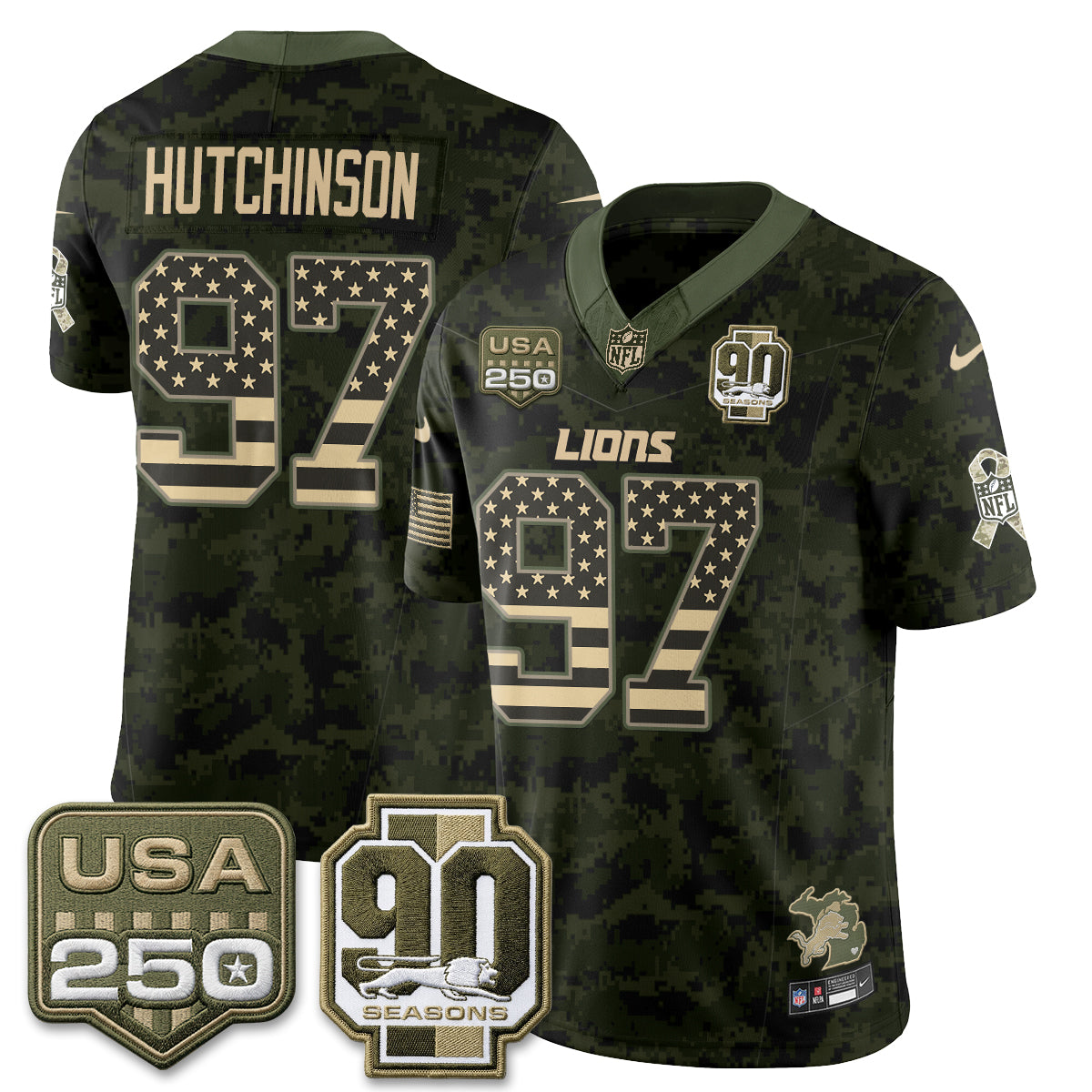 DET 2026 Salute to Service Vapor Jersey - Stitched