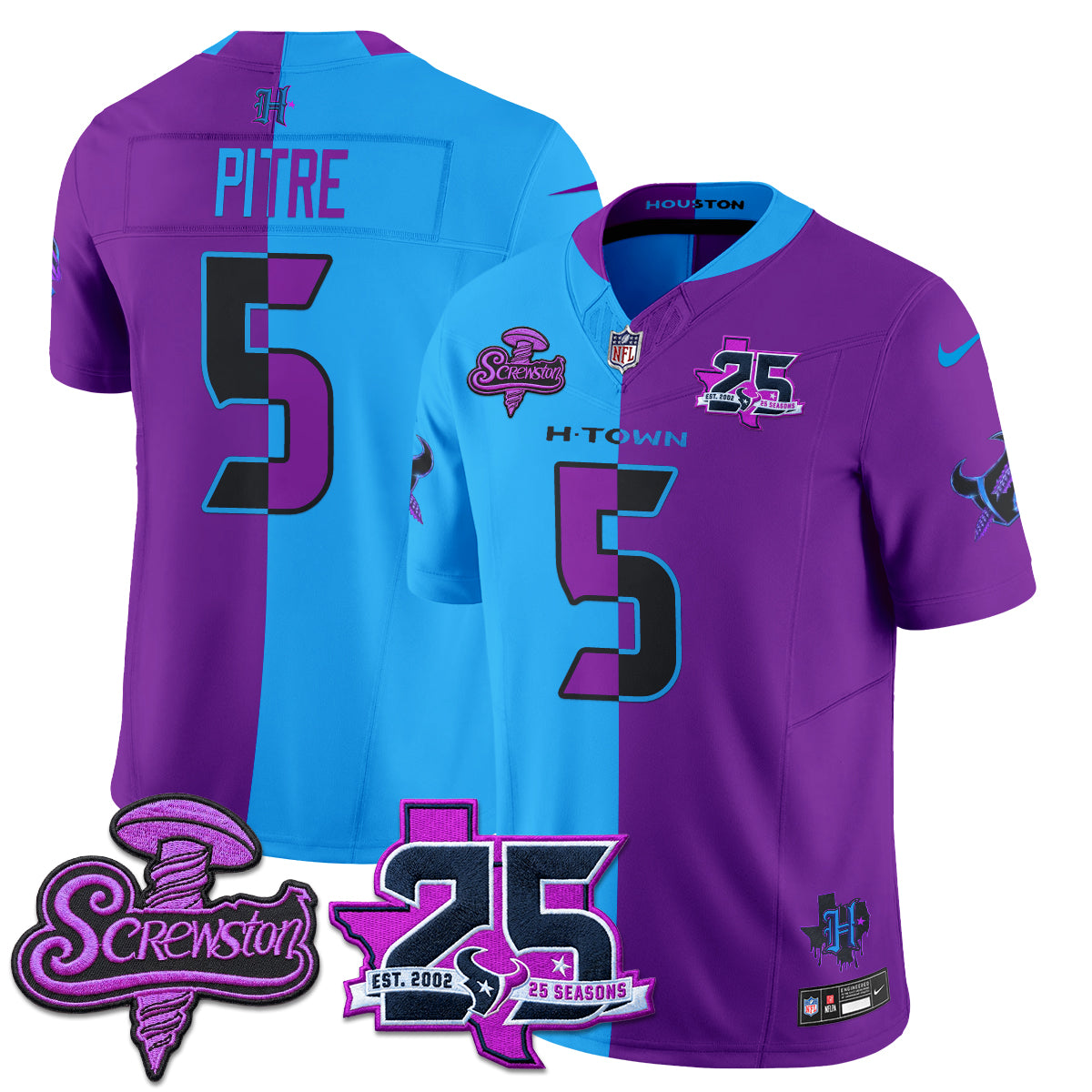 HOU DJ Screw Split Vapor Jersey - Stitched