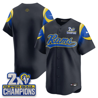 LAR 2X Champs Fearsome White Baseball Vapor Jersey - Stitched
