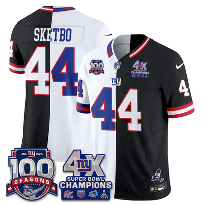 New York Giants 4X SBowl Split Edition Vapor Jersey - Stitched