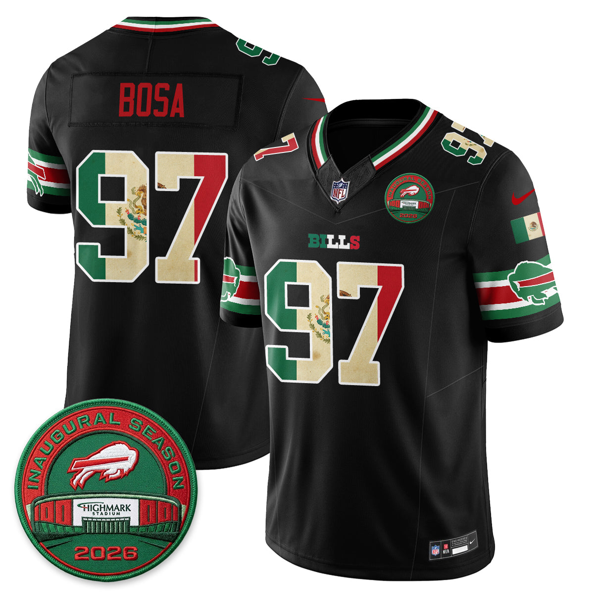 Buffalo Bills Mexico Edition Vapor Jersey - Stitched