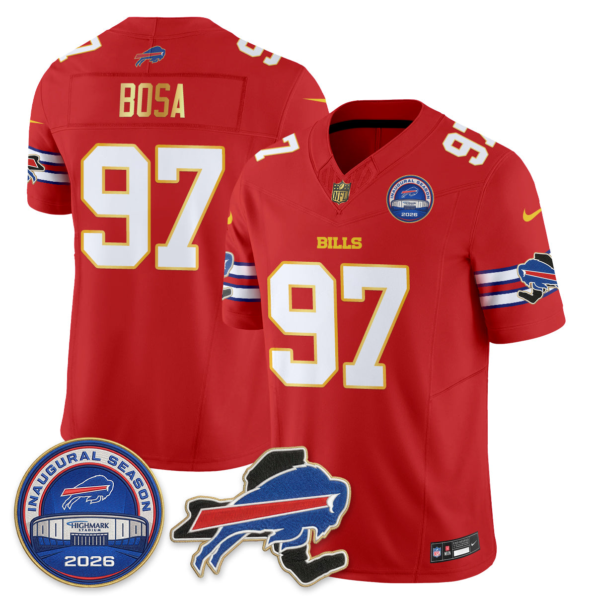 BUF 2026 Royal Gold Trim Edition Vapor Jersey - Stitched