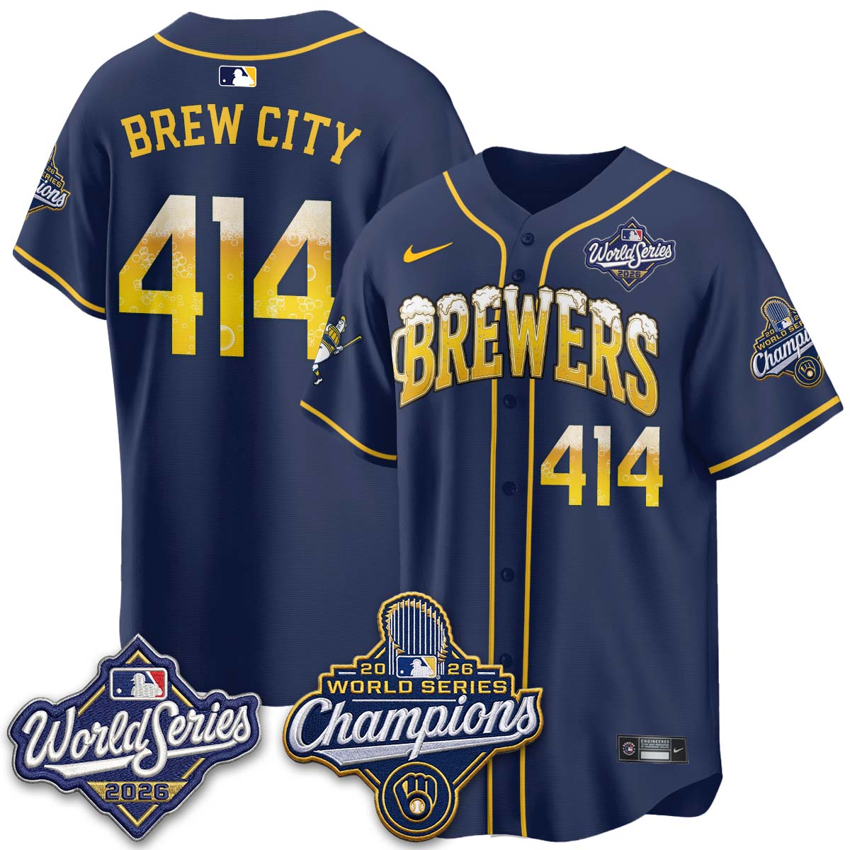 MIL "Pitcher & Pint" 2026 WS Champions Vapor Jersey - Stitched (#32 Tiktok)