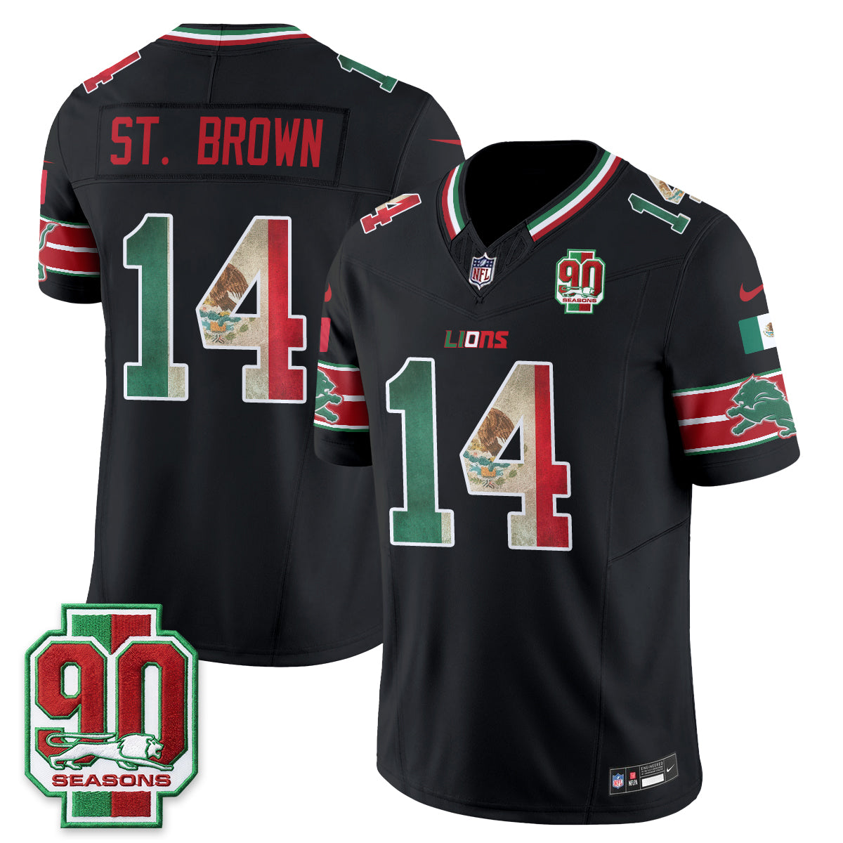 DET Mexico Edition Vapor Jersey - Stitched