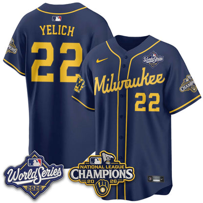 Milwaukee Brewers 2026 NL Champions Vapor Jersey - Stitched