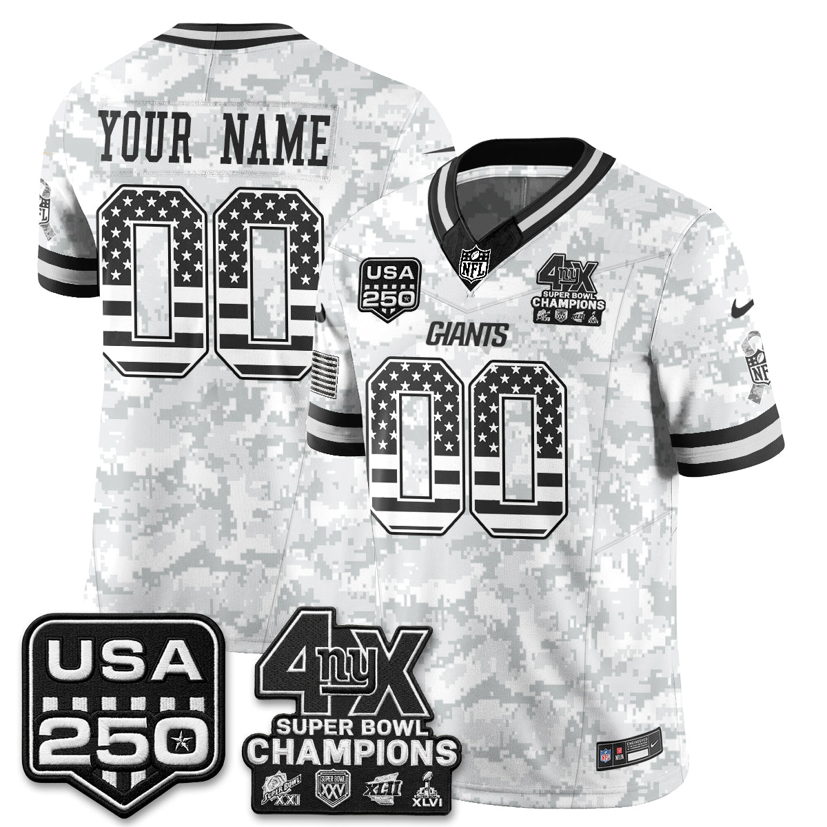 NYG 2026 Salute To Service Vapor Custom Jersey - Stitched