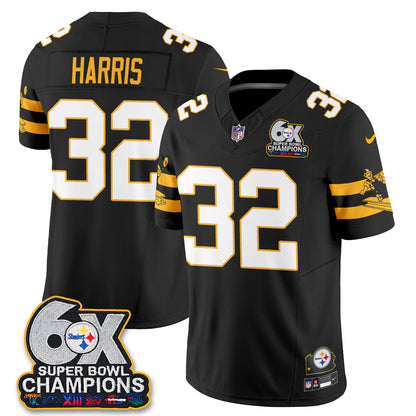 Pittsburgh Steelers 6X Champs Throwback V2 Vapor Jersey - Stitched