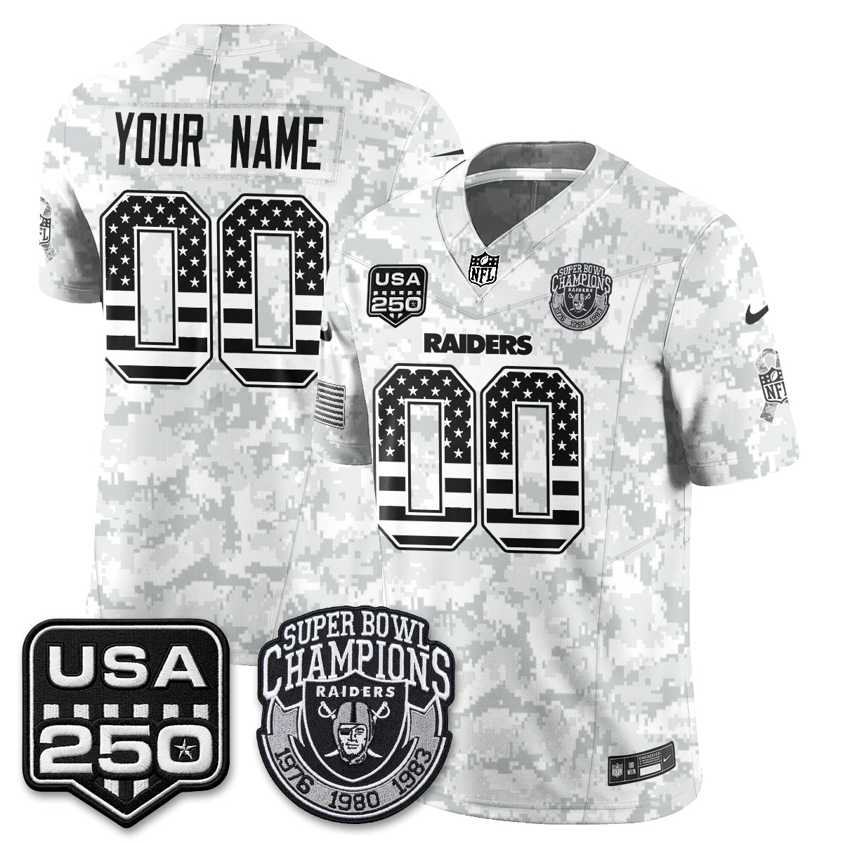 Las Vegas Raiders 2026 Salute to Service Edition Vapor Custom Jersey - Stitched